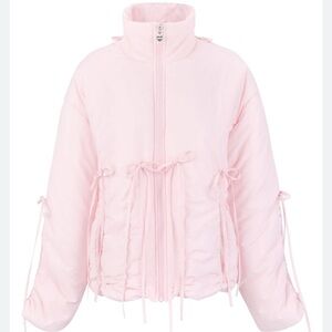 My Mum Made It Bow Puffer Jacket - Pink - L